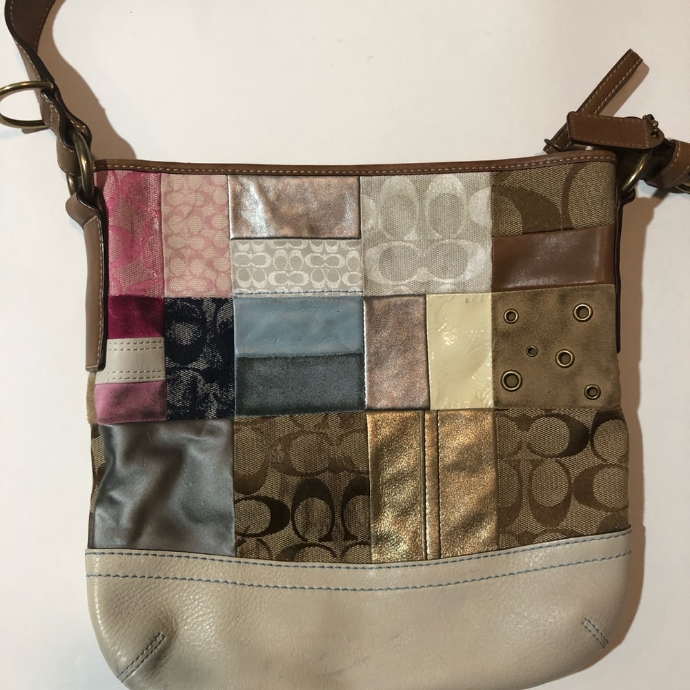 Coach Signature Patchwork Shoulder Bag - Picture 2 of 7